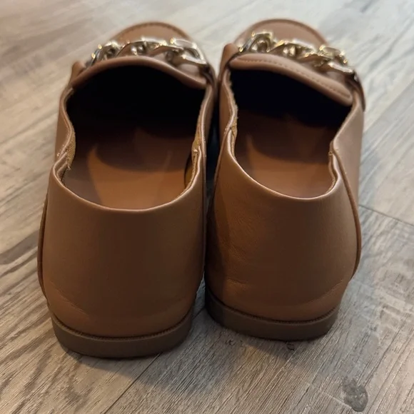 Call it Spring Brown Leather Loafers with Chain Detail - Picture 4 of 7